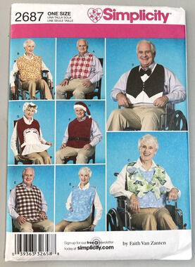 Simplicity Pattern 2687 Adult Clothing Protectors & Hats Bibs Easy Sewing UNCUT